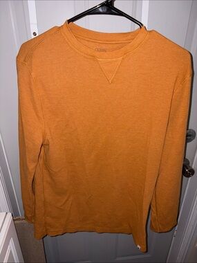 Men's Long Sleeve Crewneck Shirt in Mustard Yellow